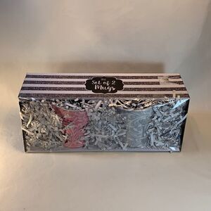 King Queen Gift Box Set 2 K Gray White Mug & Q Pink White Mugs 18 Oz Each Couple